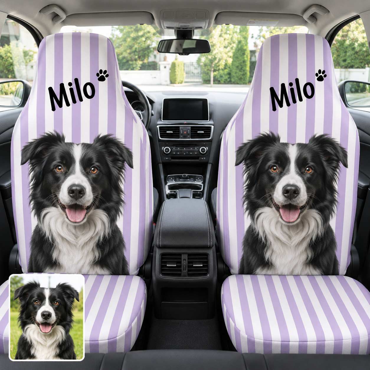 Custom Photo Pet Seat Cover, Personalized Dog Picture Car Seat Protector, Pet Parent Gift THUC99