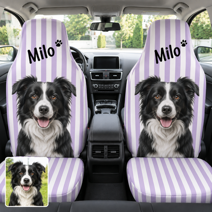 Custom Photo Pet Seat Cover, Personalized Dog Picture Car Seat Protector, Pet Parent Gift THUC99