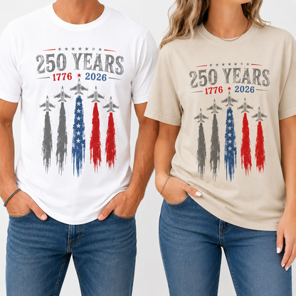 America 250 Years Freedom T-Shirt Unisex Patriotic Wash Shirt THUC99