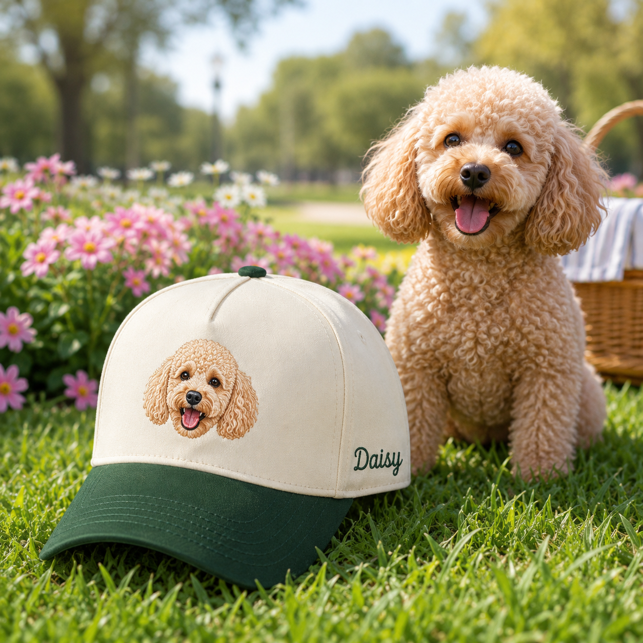 Custom Pet Face Embroidered Hat, Personalized Dog Name Hat, Dog Mom Dad Gift THUC99