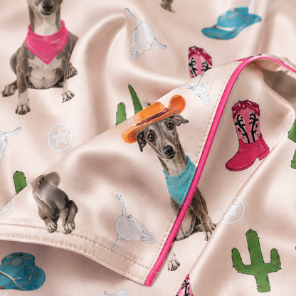 Custom Pet Portrait Satin Pajamas Set Personalized Dog Face Sleepwear Gift THUC99