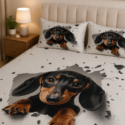 Custom Photo Dog Bedding Set, Dog Lover Bedroom Decor Gift THUC99