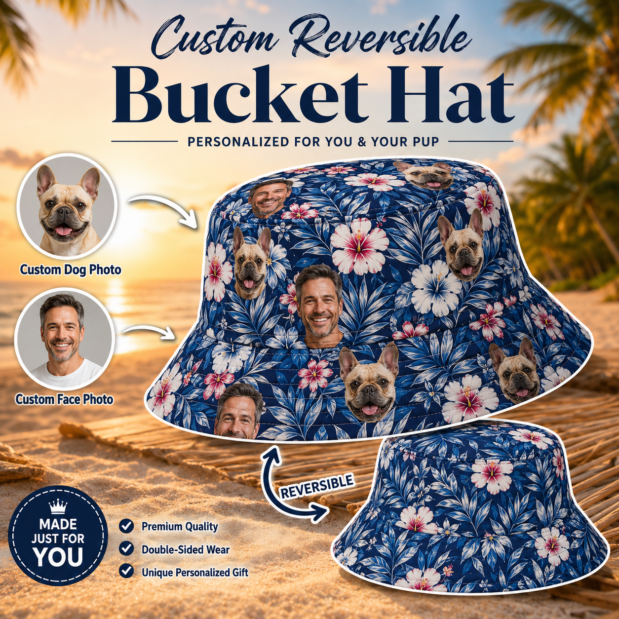 Custom Pet Hawaiian Shirt, Personalized Dog Photo Aloha Shirt, Tropical Vacation THUC99