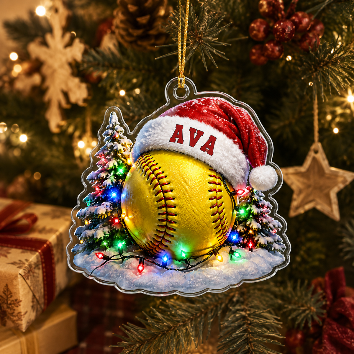 Custom Sports Christmas Acrylic - Softball