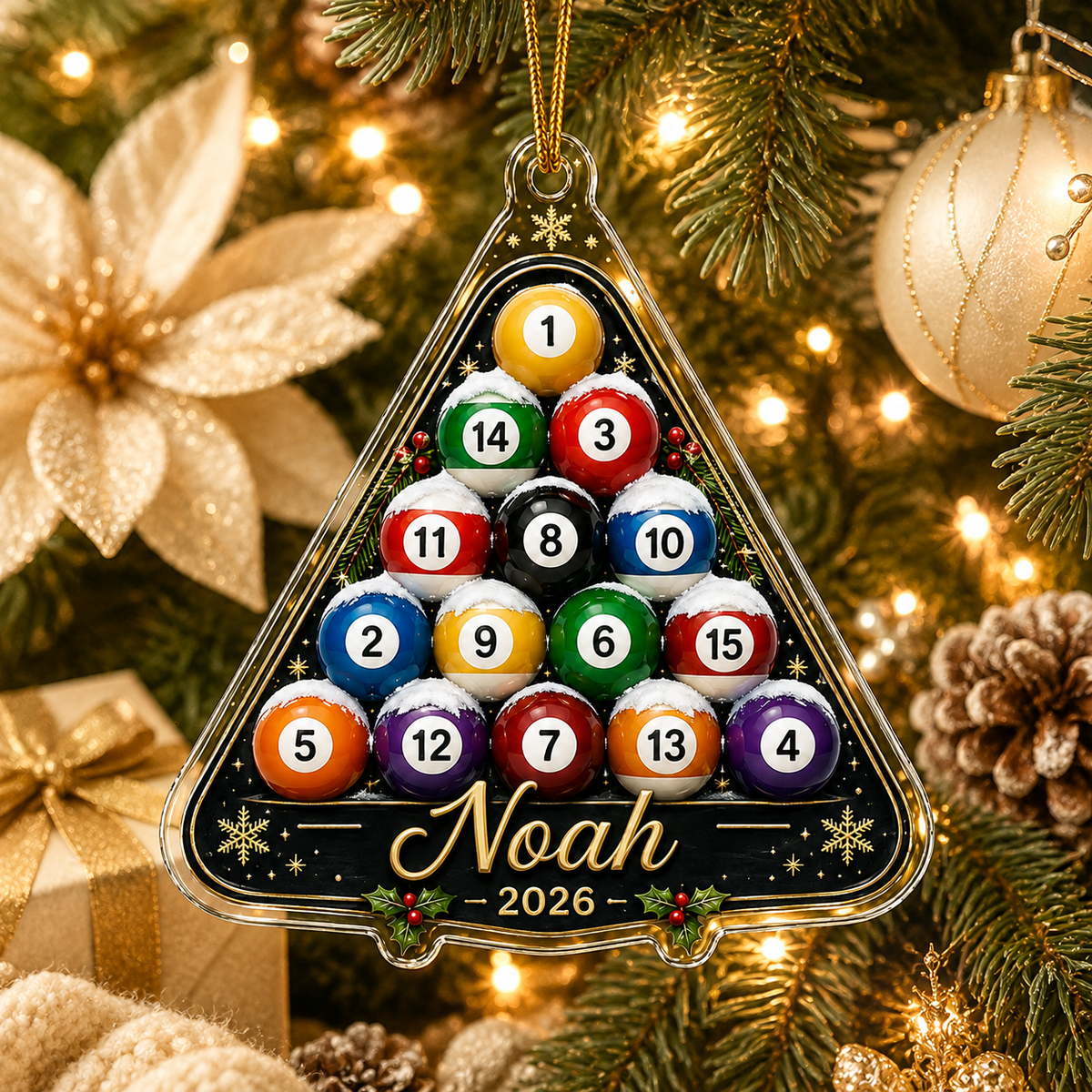 Custom Name Billiards Christmas Tree Acrylic