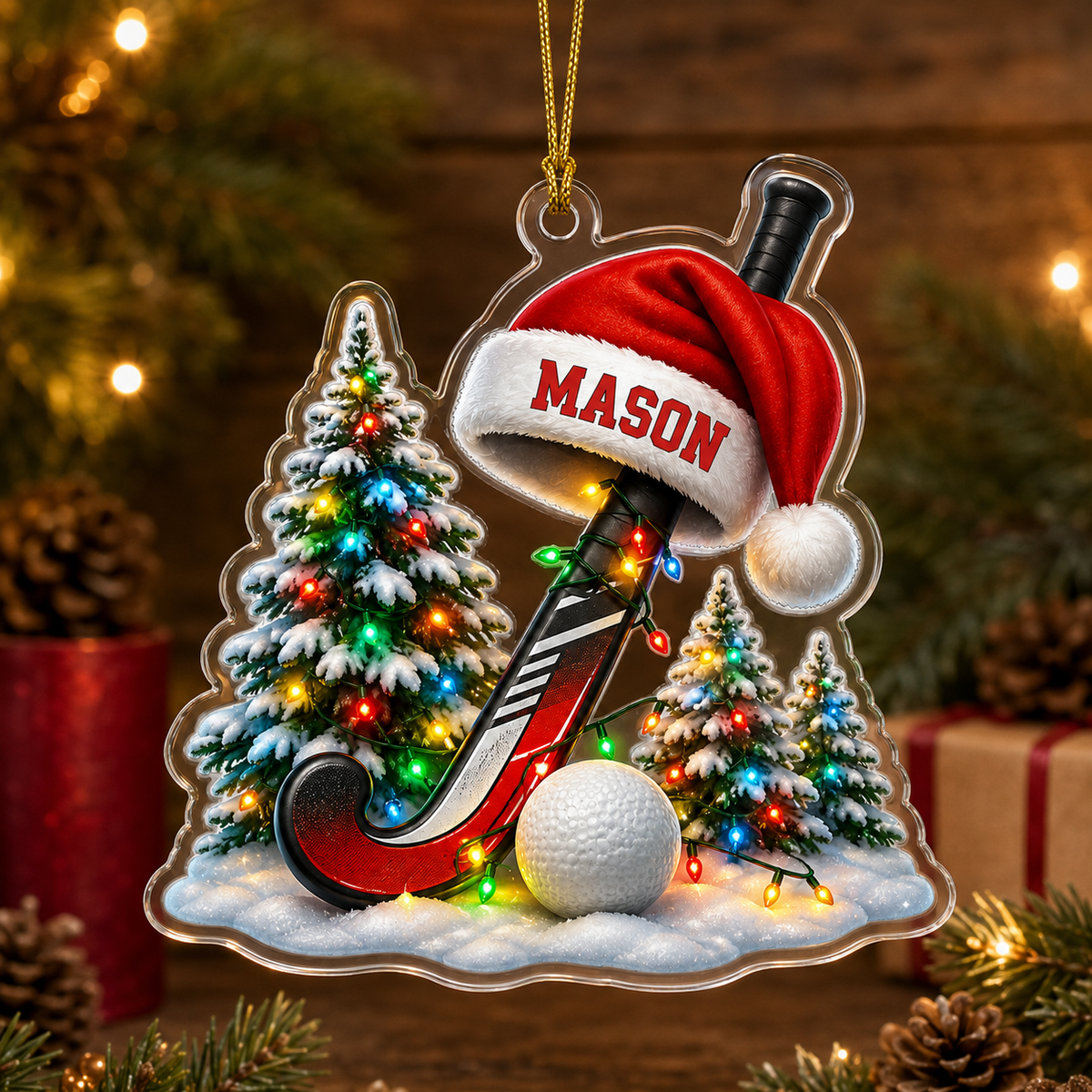 Custom Sports Christmas Acrylic - Field Hockey