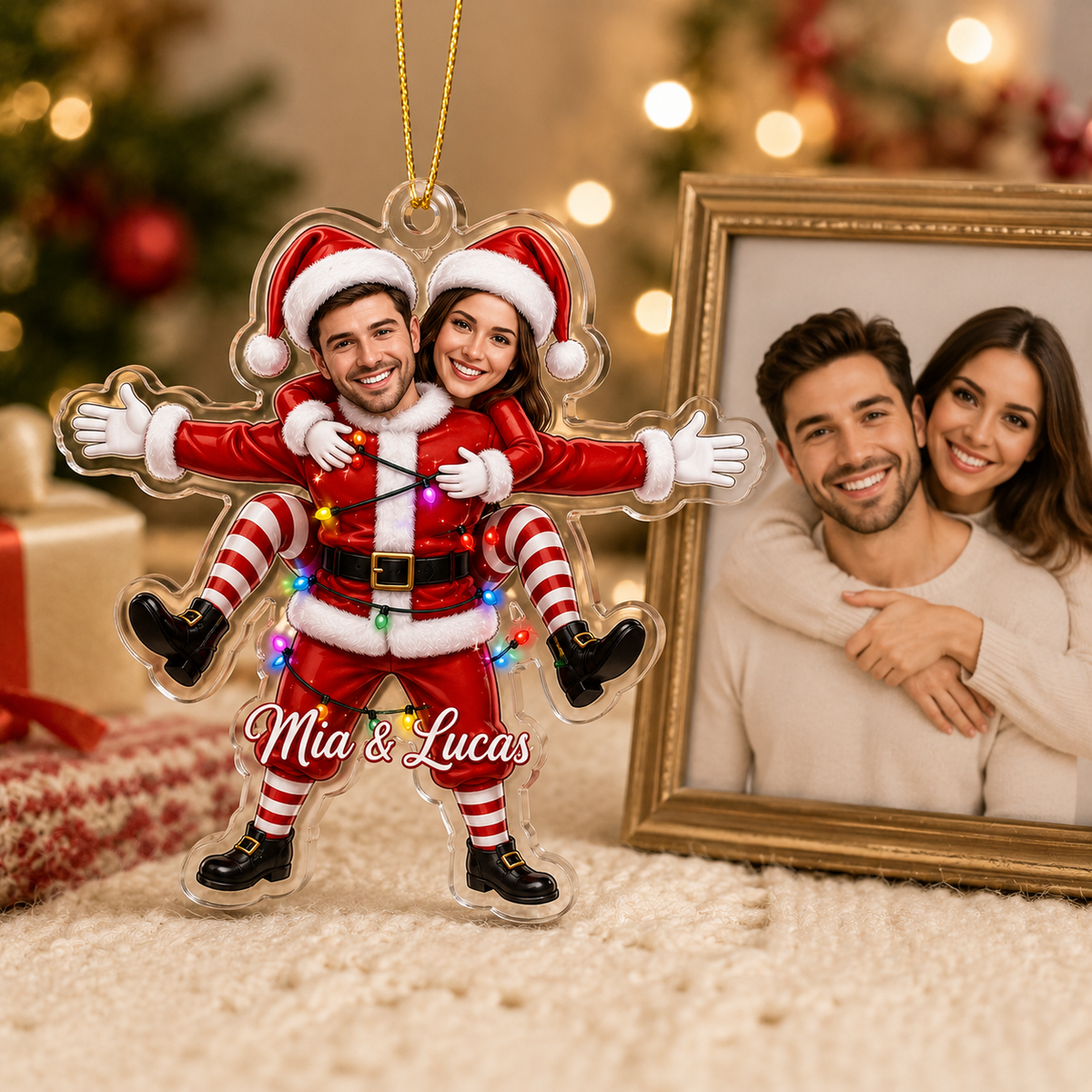 Custom Photo Christmas Santa Couple