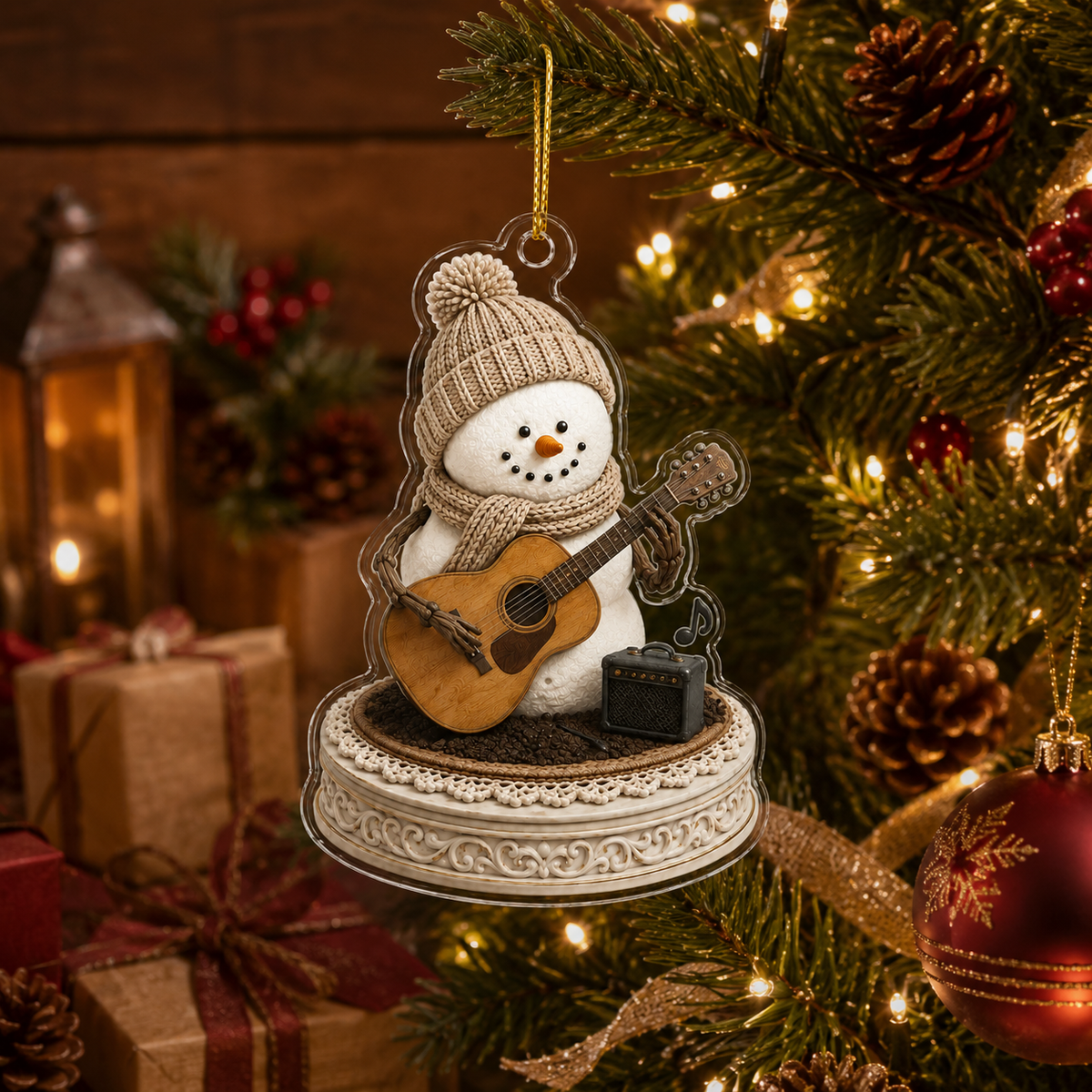 Snowman Hobbies Acrylic Playing Guitar
