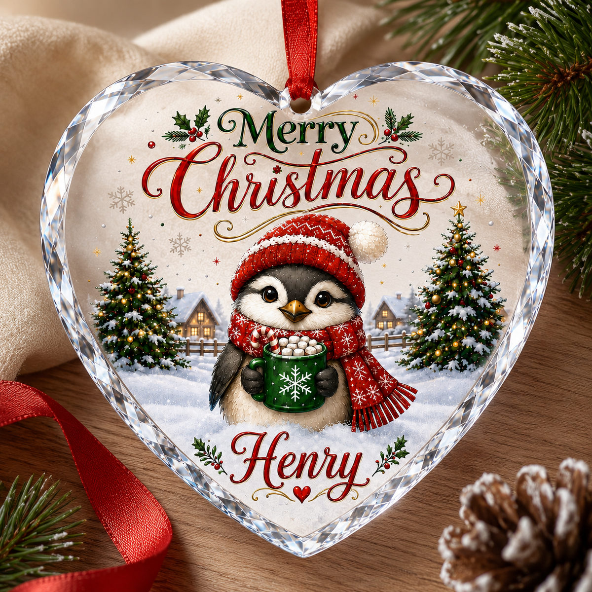 Christmas Glass Animal Bird