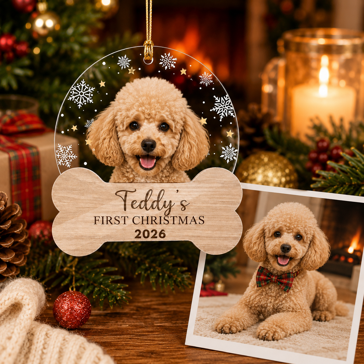 Custom Photo Dog Christmas Style 12