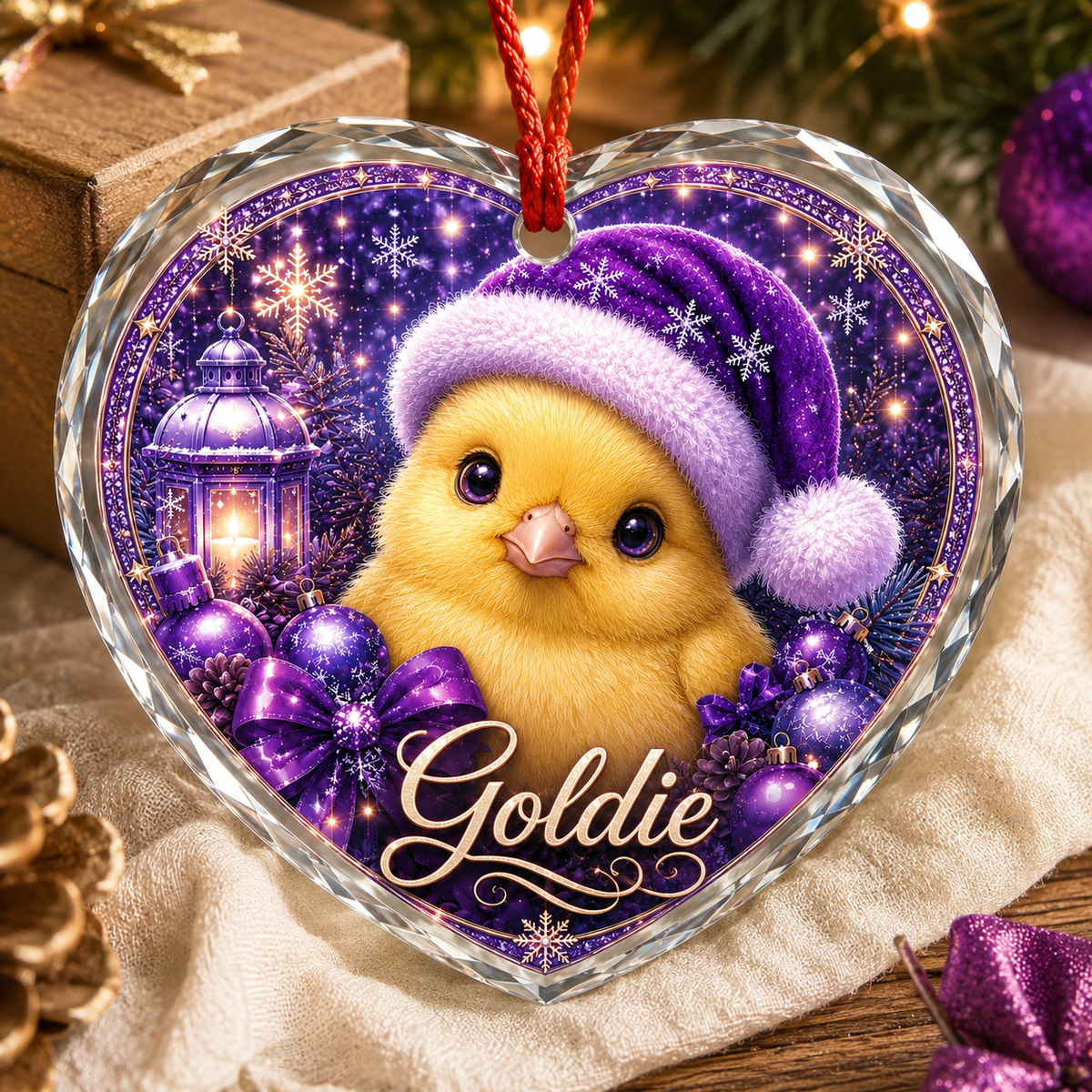 Purple Bird At Christmas Canary