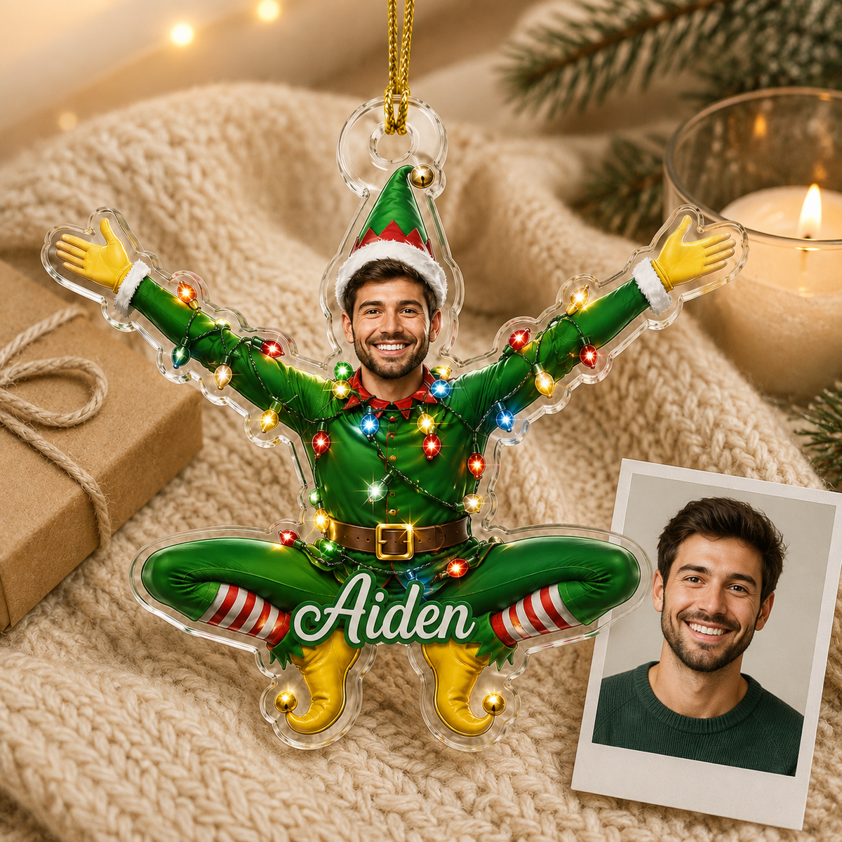 Custom Photo Christmas Elf Man