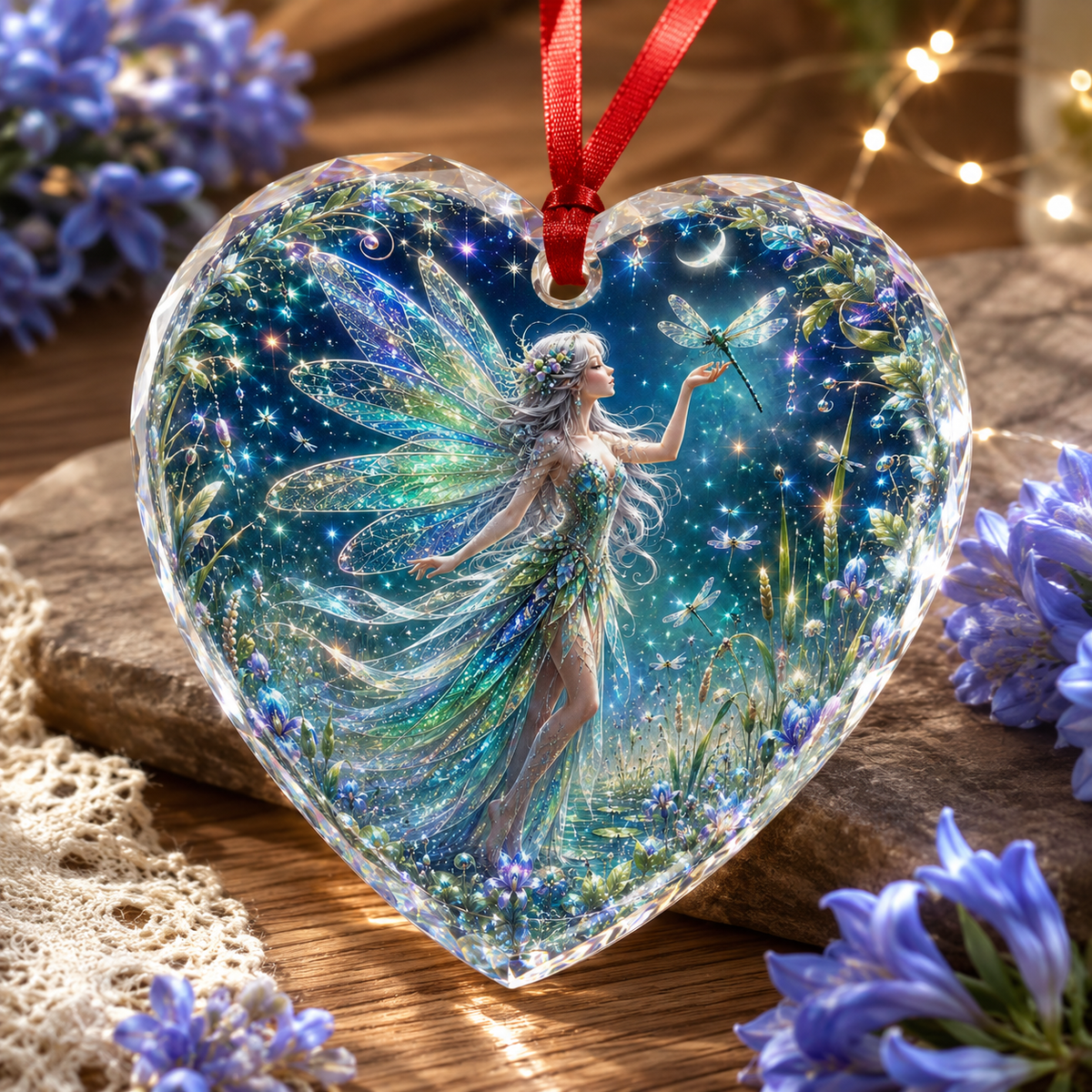 Fairy Glass Ornament Dragonfly Fairy