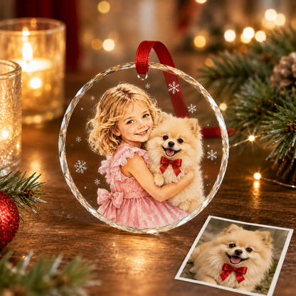 Custom Photo Dog Glass Dog With Baby Girl