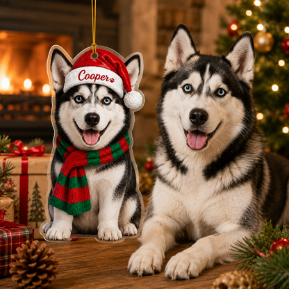 Custom Photo Dog Christmas Style 6