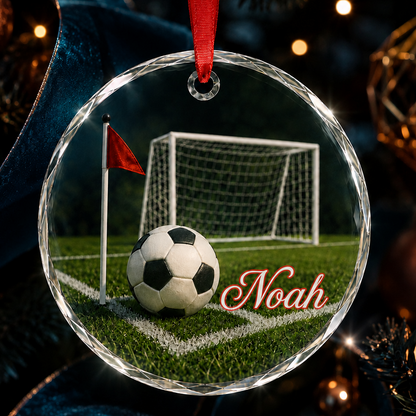Sports Glass Ornament Soccer