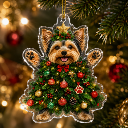 Dog Santa Tree Yorkshire Terrier