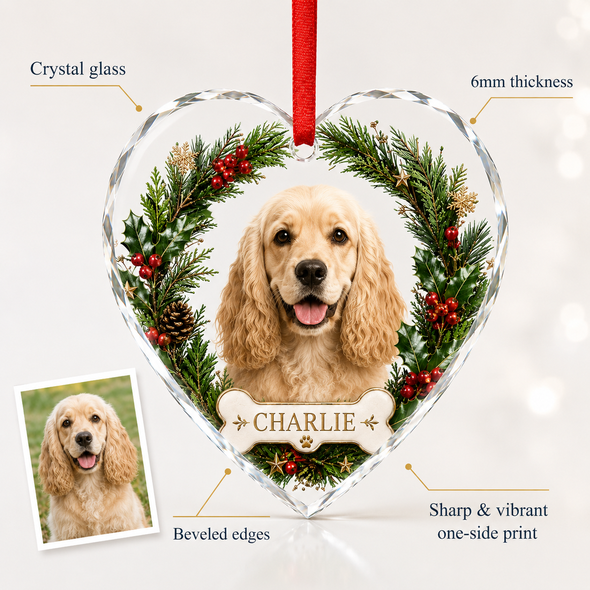 Custom Photo Dog Xmas Style 3