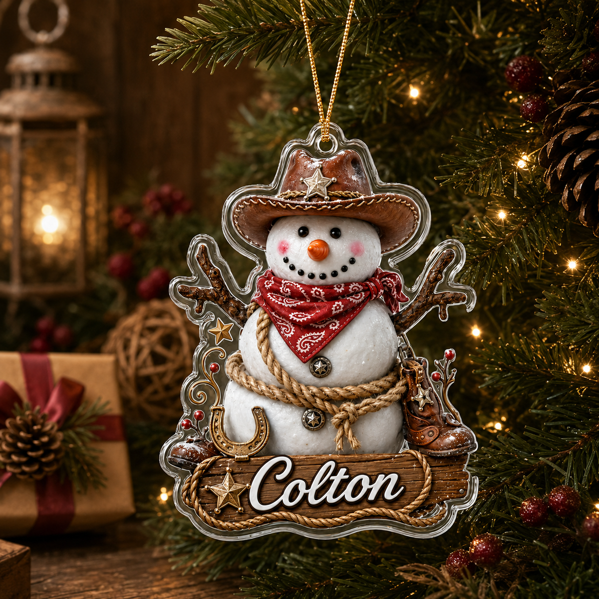 Personalized Boost Cowboy Snowman Acrylic