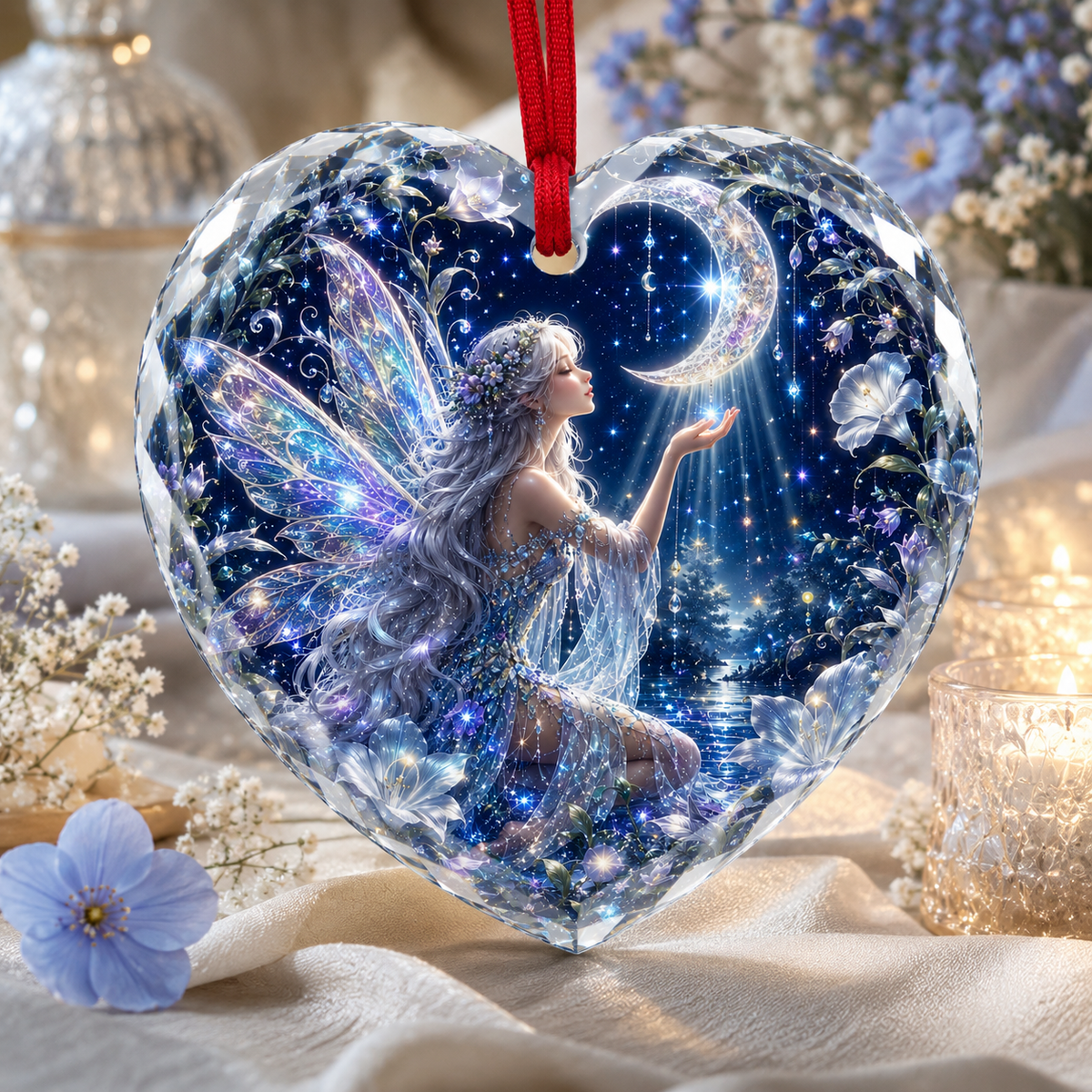 Fairy Glass Ornament Moonlight Fairy