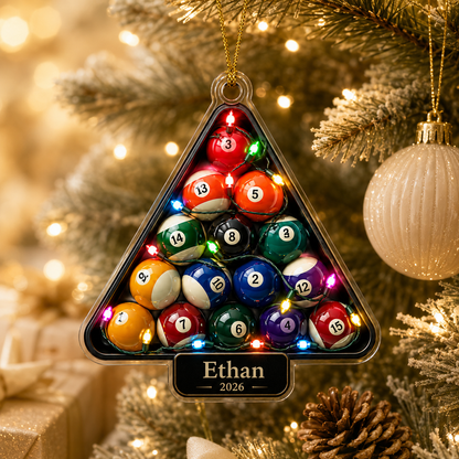 Custom Name Billiards Festive Triangle Rack Acrylic