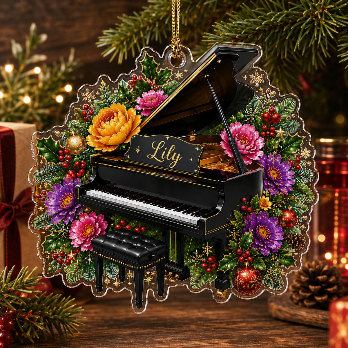 Piano Custome Name Acrylic Style 8