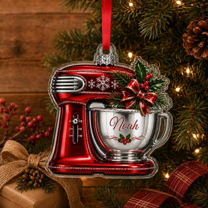 Personalized Kitchen Utensils Acrylic Red Dough Mixer