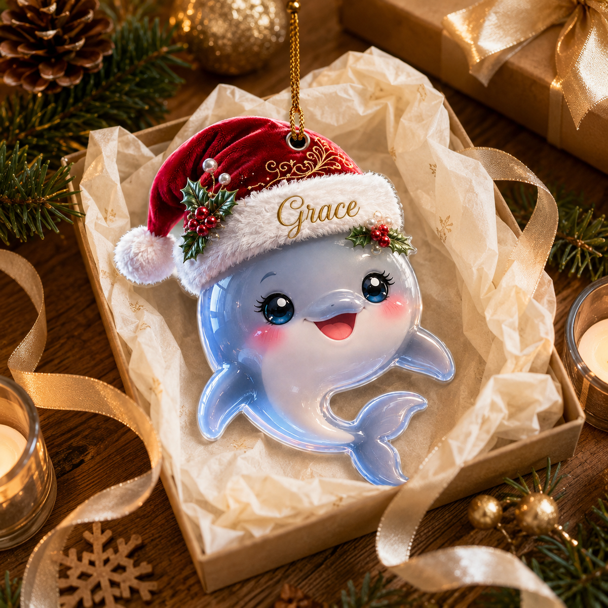 Animal With Santa Hat Dolphin