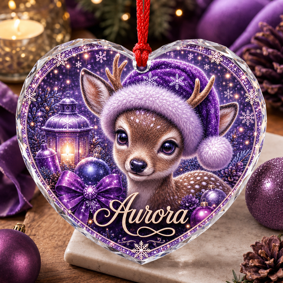 Purple Animal At Christmas Deer