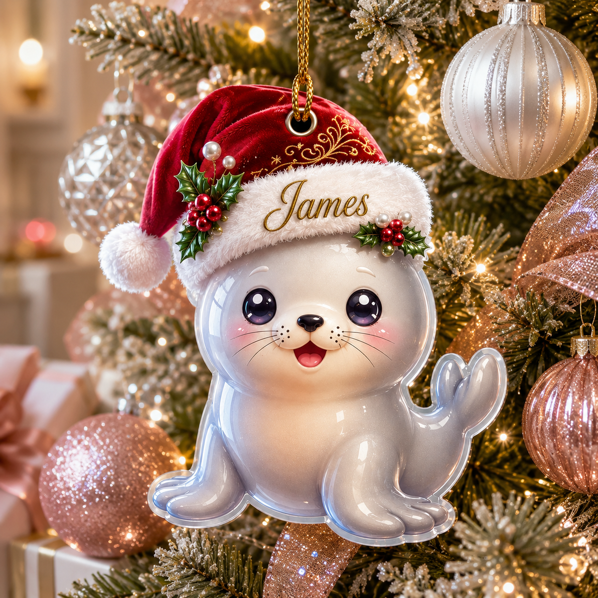 Animal With Santa Hat Sea Lion