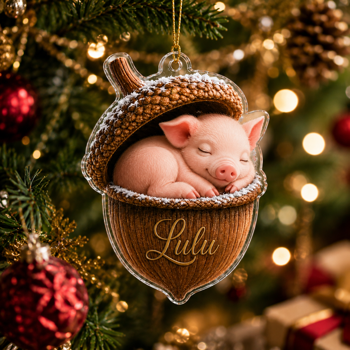 Animal Tree Decor Acrylic Pig