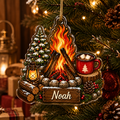 Camping Personalize Acrylic Campfire Winter