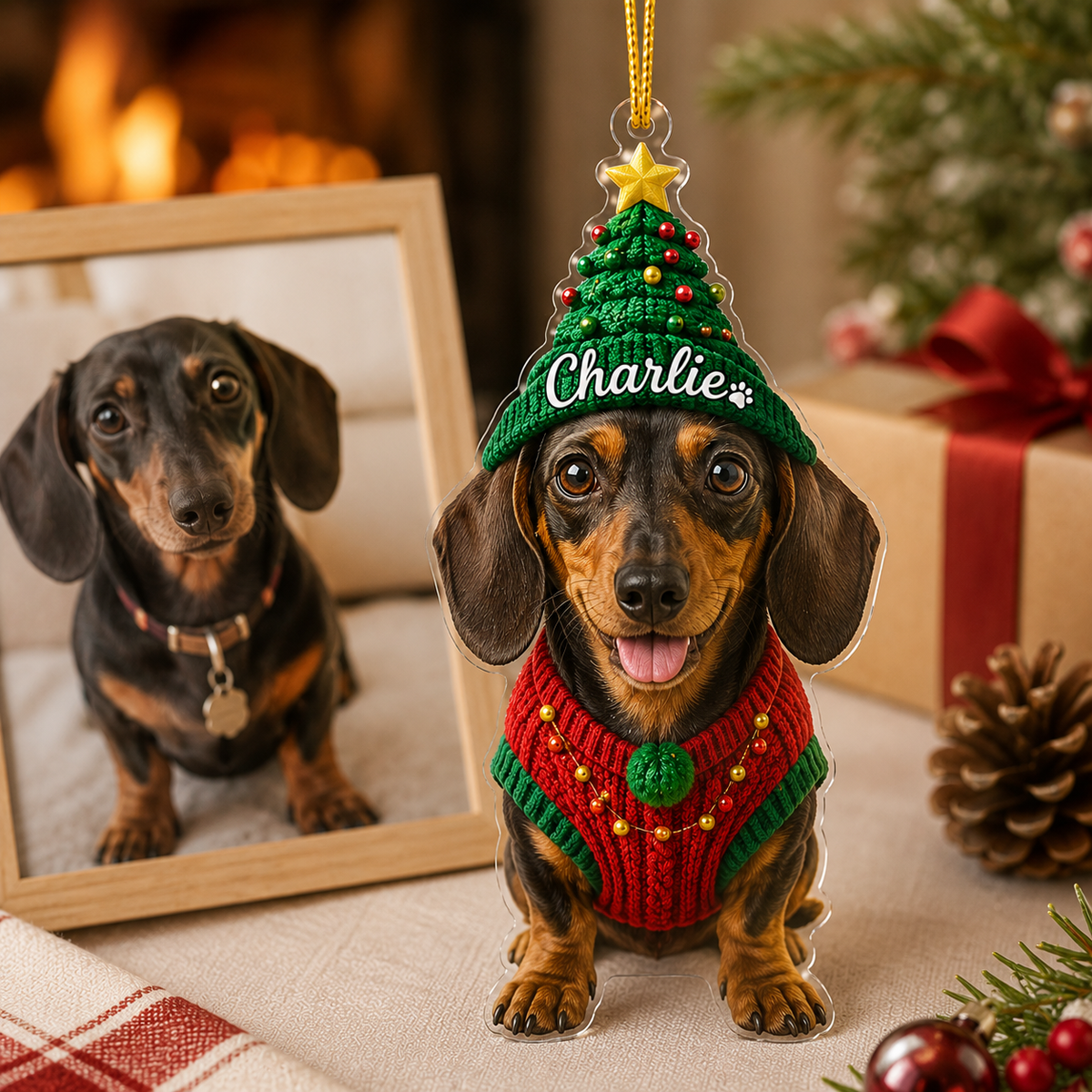 Custom Photo Dog Christmas Style 7