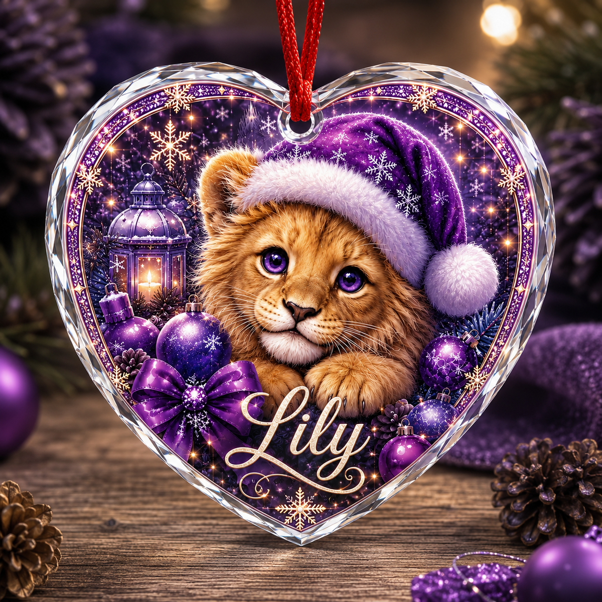 Purple Animal At Christmas Lion