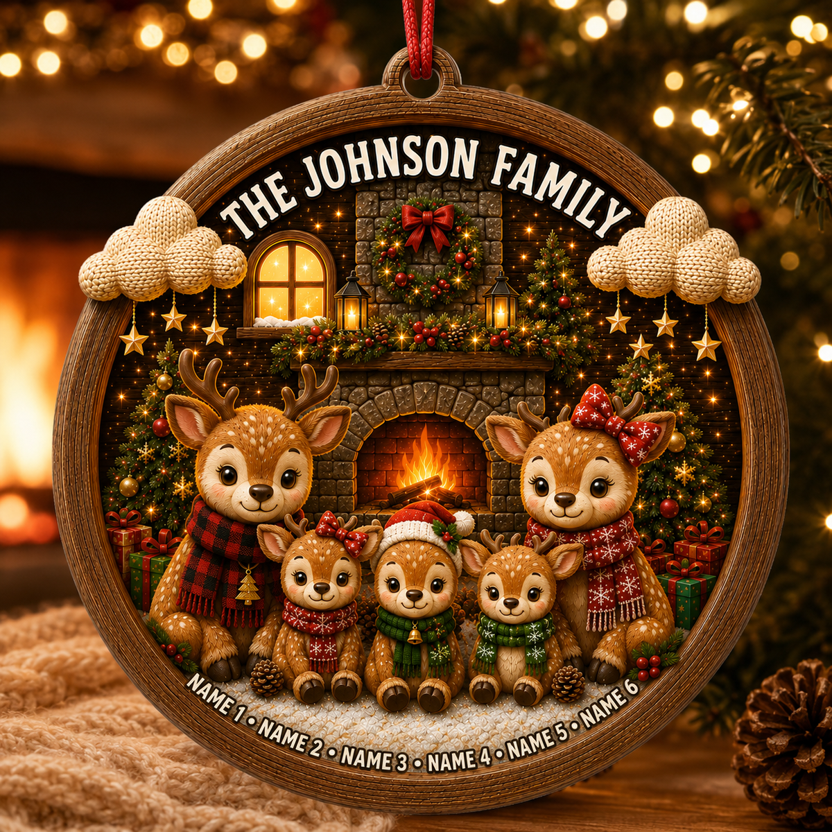 Christmas Family Wood Deer