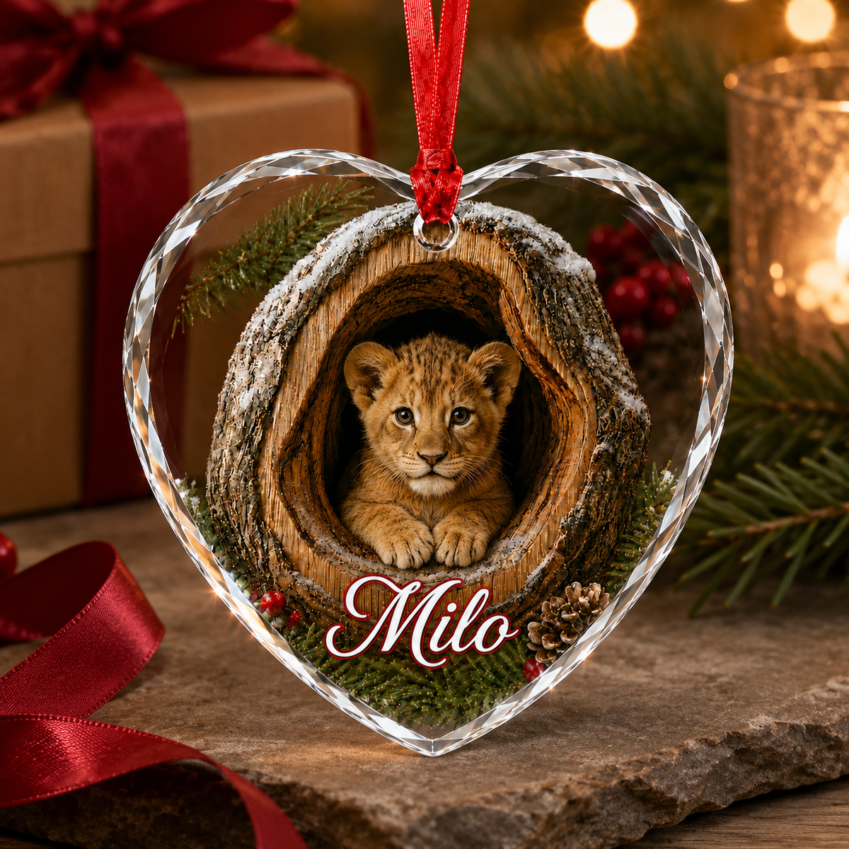 Glass ornament Animal Lion