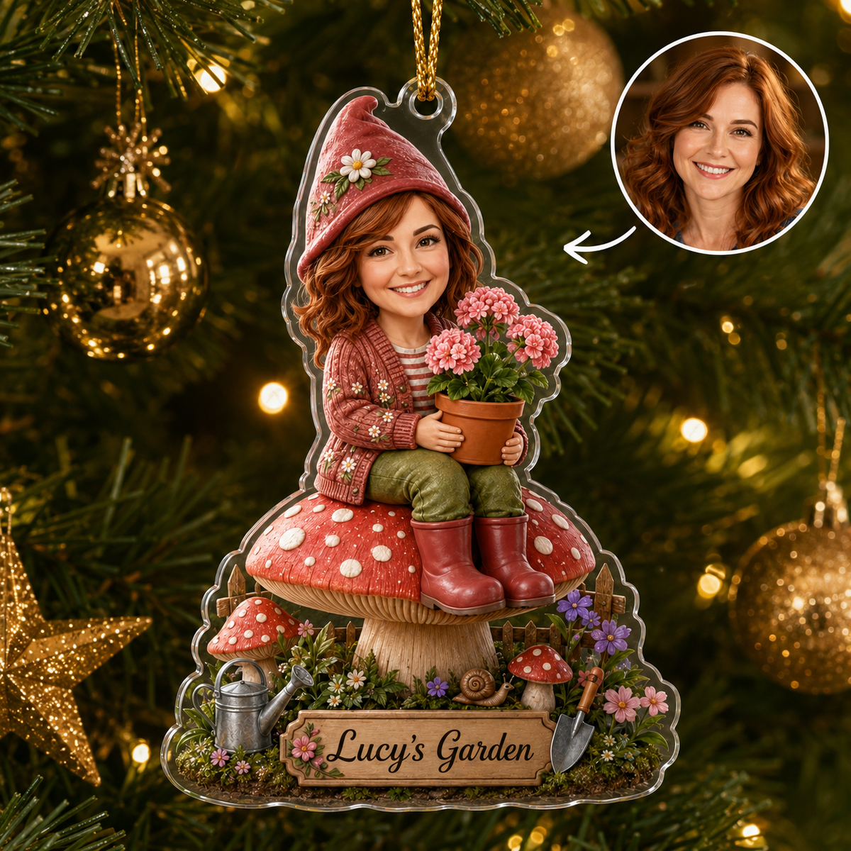 Custom Gardening Photo Garden Gnome Acrylic