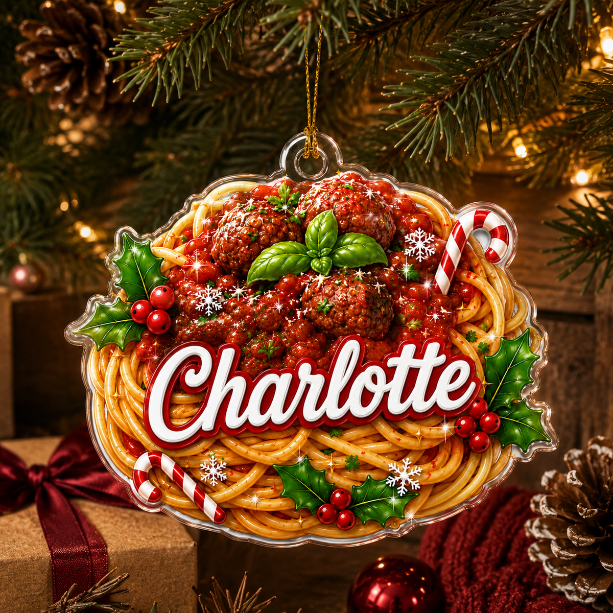 Custom Name Food Acrylic - Spaghetti