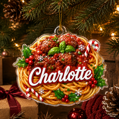 Custom Name Food Acrylic - Spaghetti