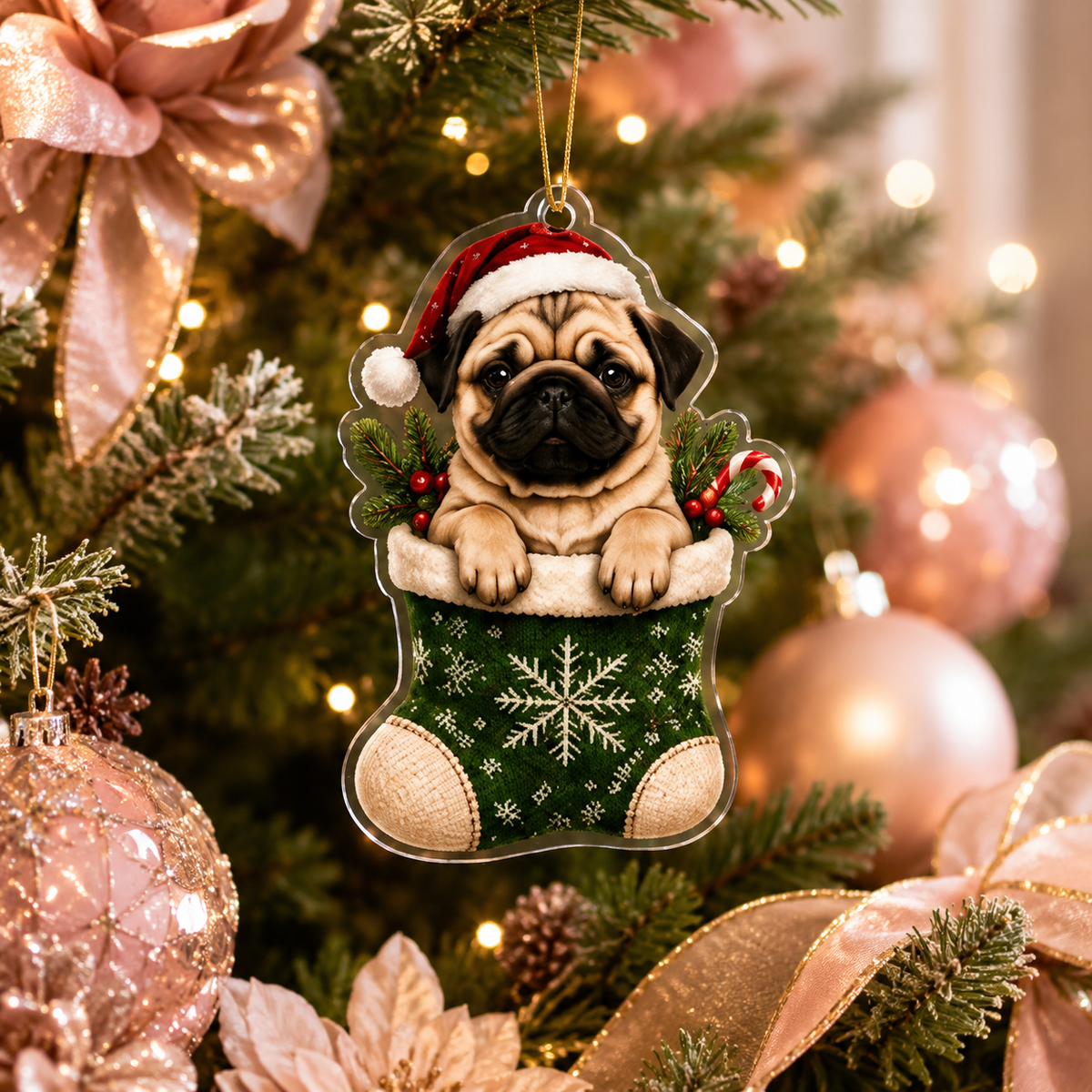 Dog Christmas Socks Pug