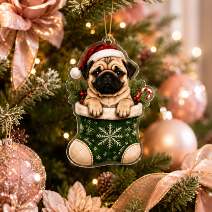 Dog Christmas Socks Pug