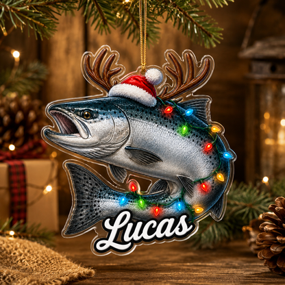 Fishing Christmas Lights Atlantic Salmon Acrylic