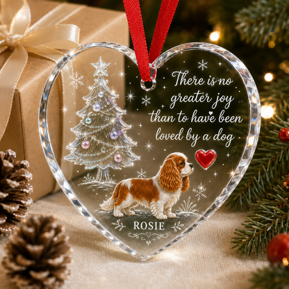 Christmas Glass Dog Cavalier King Charles Spaniel