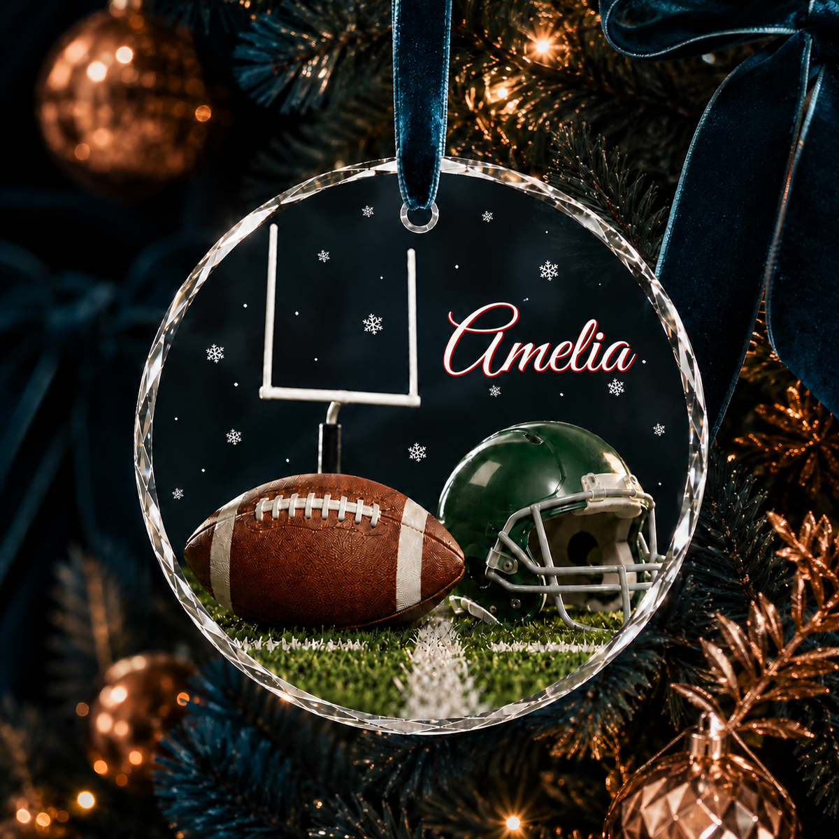 Sports Glass Ornament American Football
