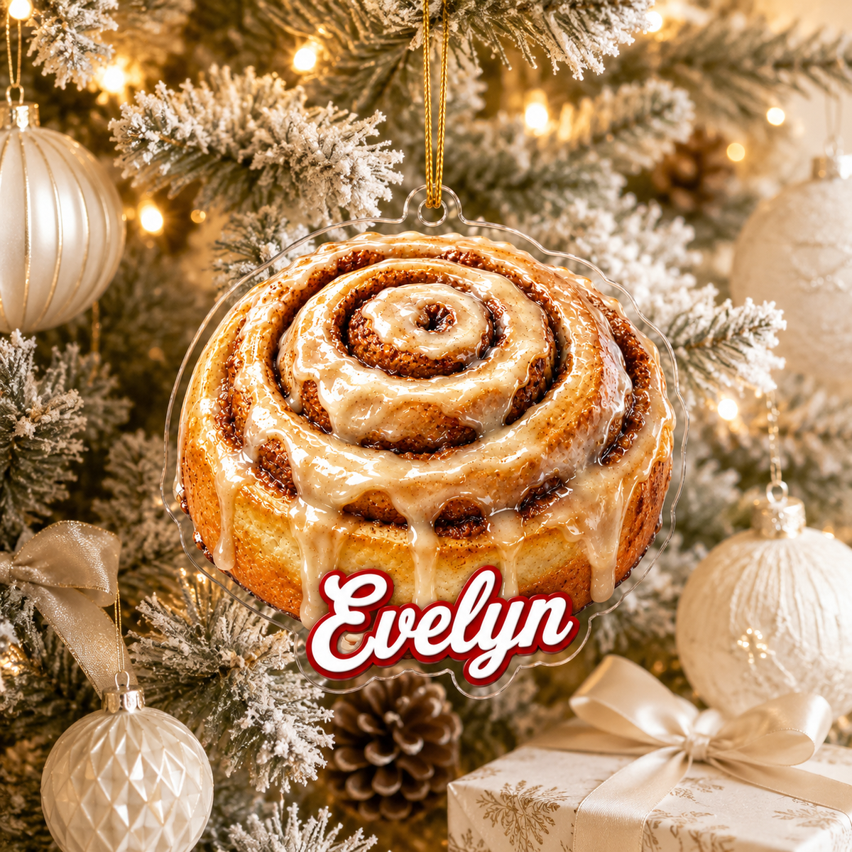 Breakfast Custom Name Cinamon Roll Acrylic