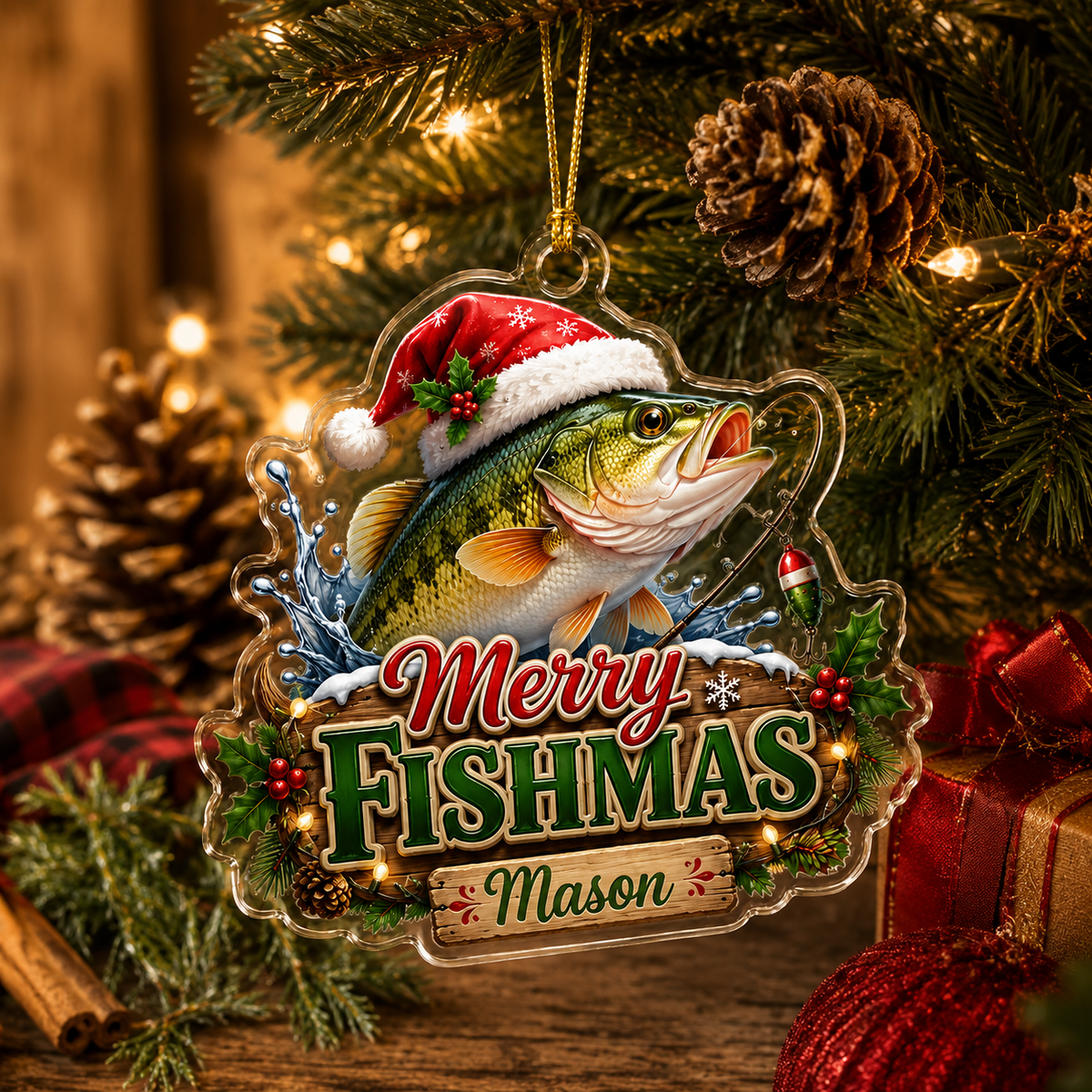 Personalized Fishing Fishmas Acrylic