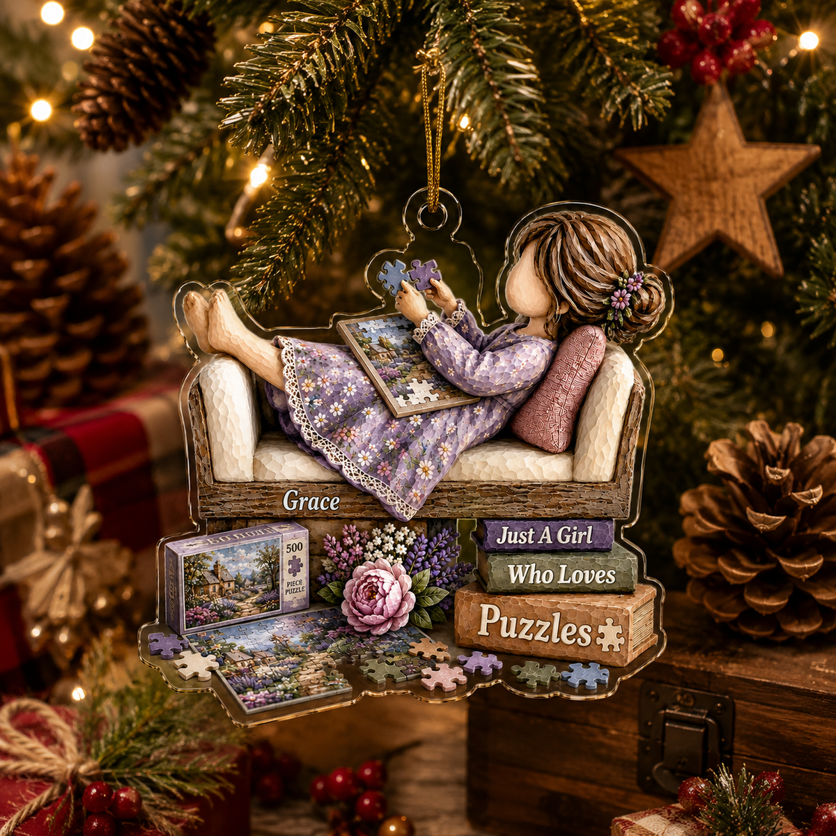 Personalized Just A Girl Hobby Puzzle Lover