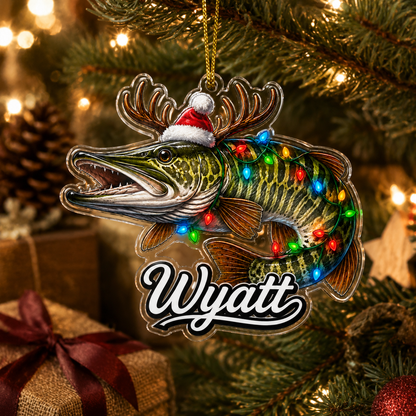 Fishing Christmas Lights Northern Pike Acrylic