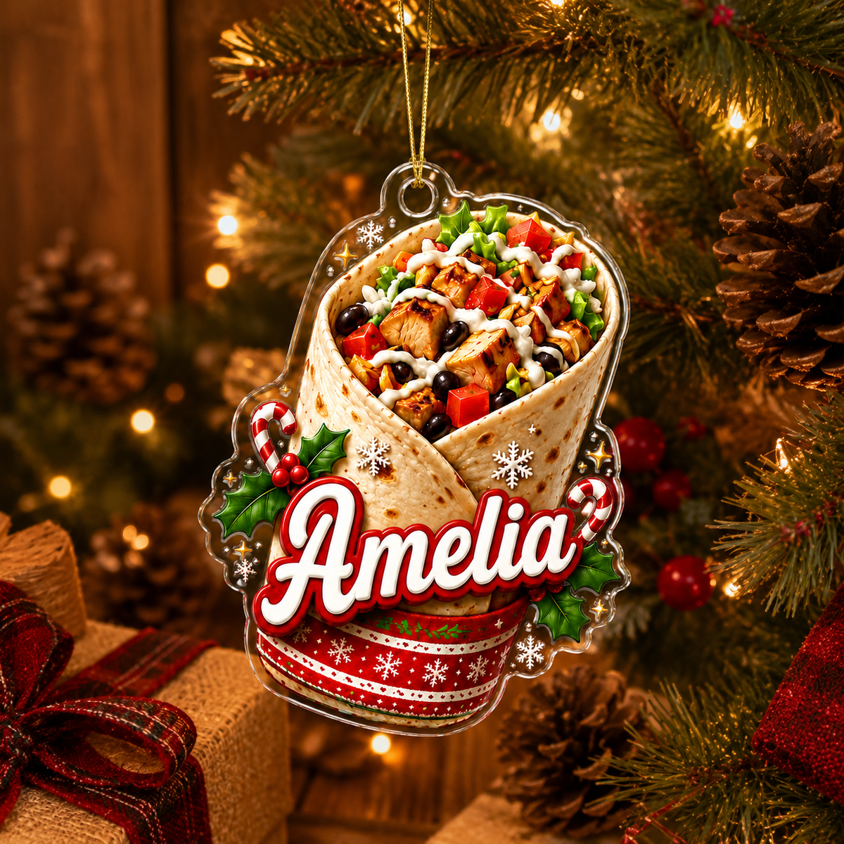 Custom Name Food Acrylic - Burrito
