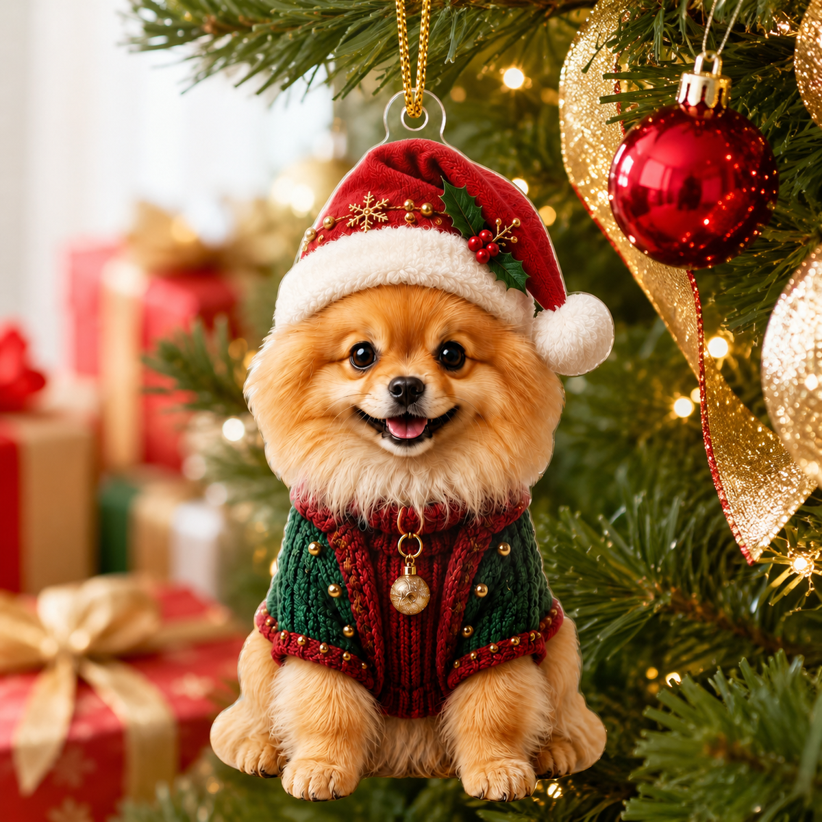 Dog Chrismast With Noel Sweater Pomeranian